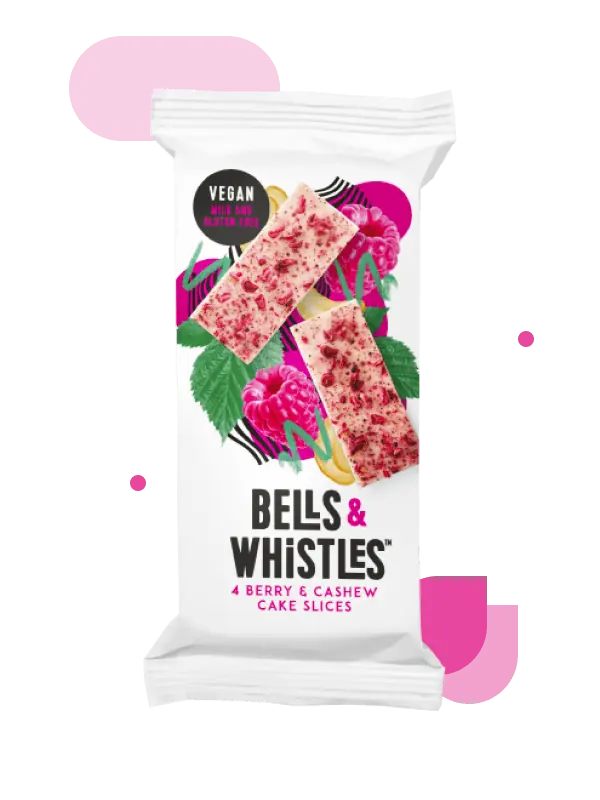 Bells and whistles cake slices